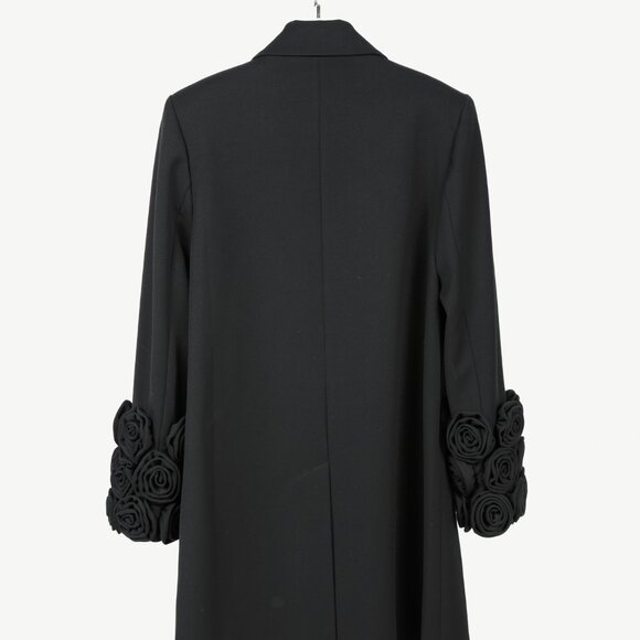 CAMI NYC Noelani Black Rosette-Cuff Coat - Picture 3 of 11